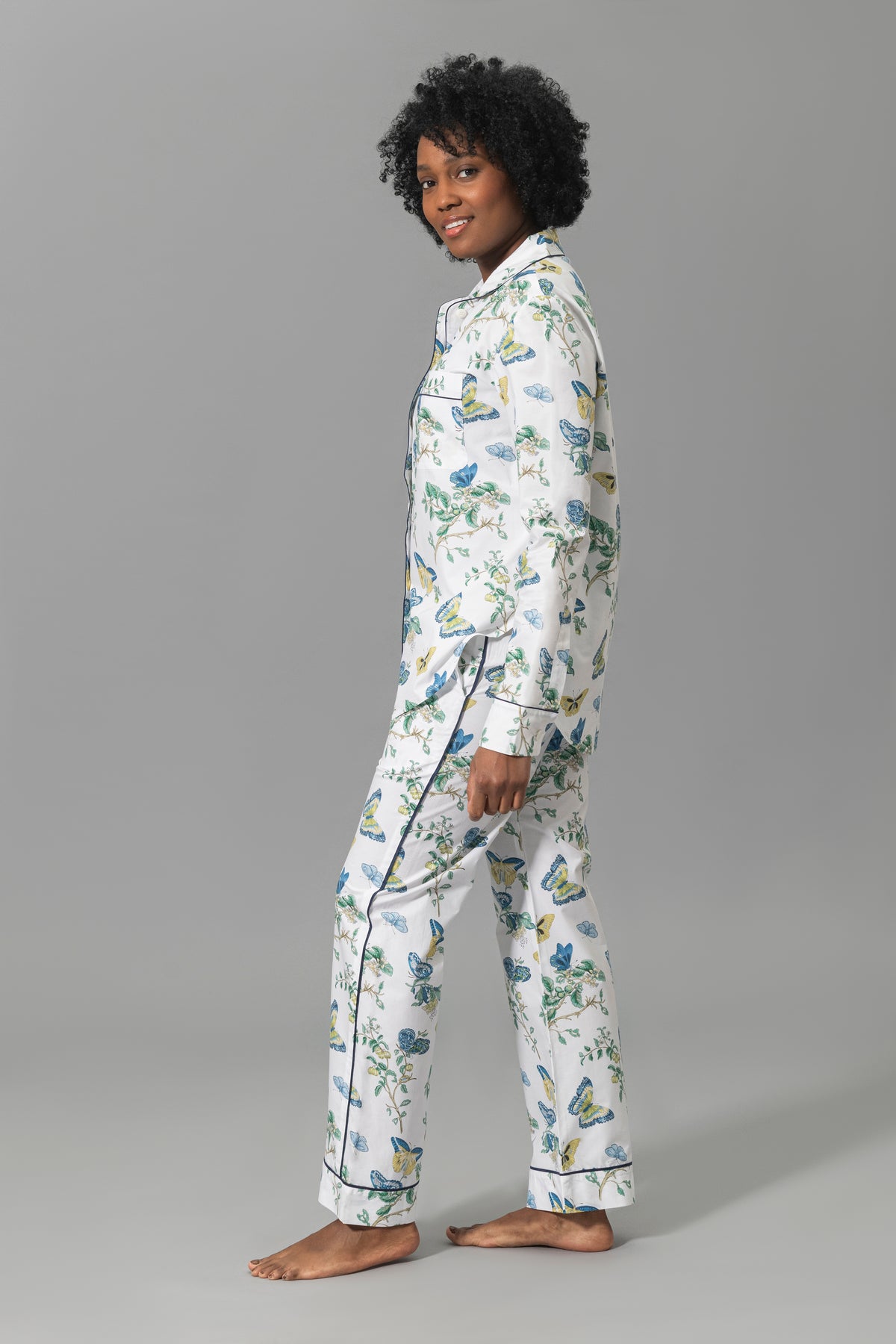 Luca Pajama Set in Baudin Butterfly Blue