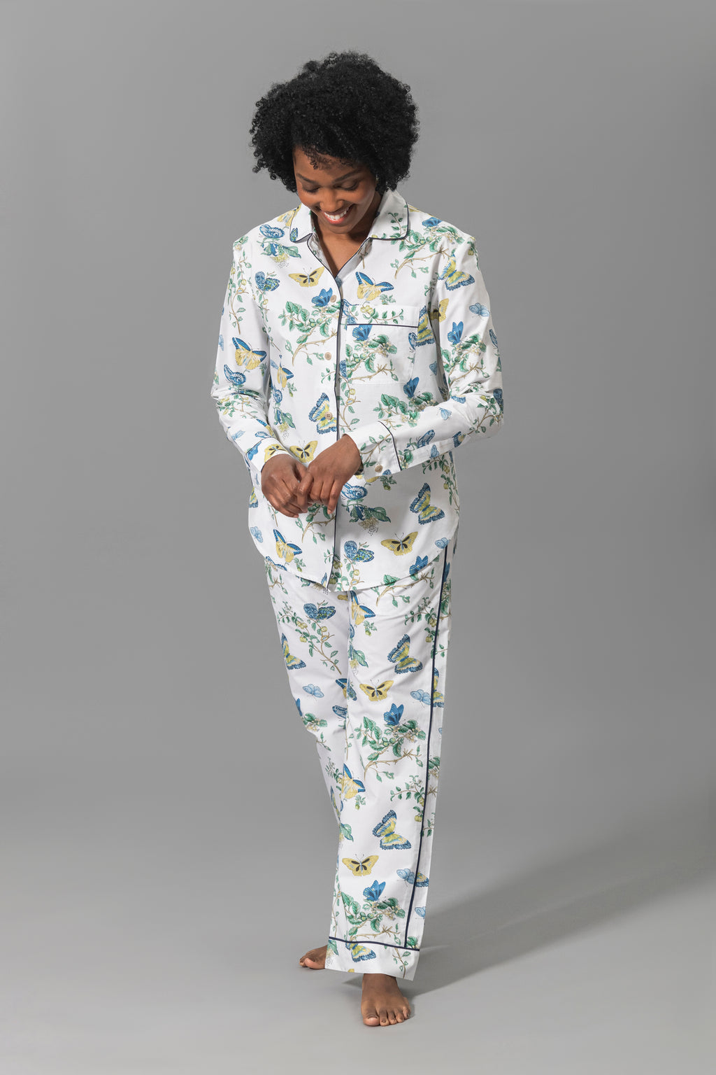 Luca Pajama Set in Baudin Butterfly Blue