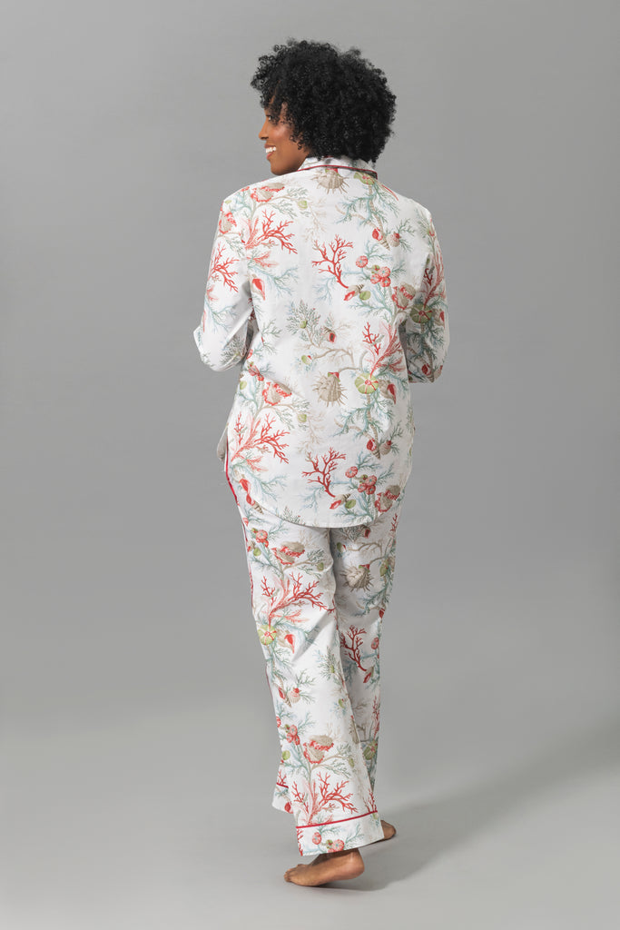 Luca Pajama Set in Del Tesoro Coral