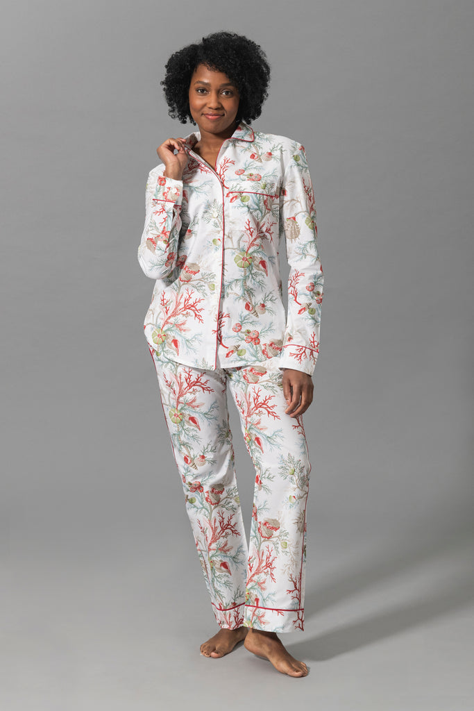 Luca Pajama Set in Del Tesoro Coral