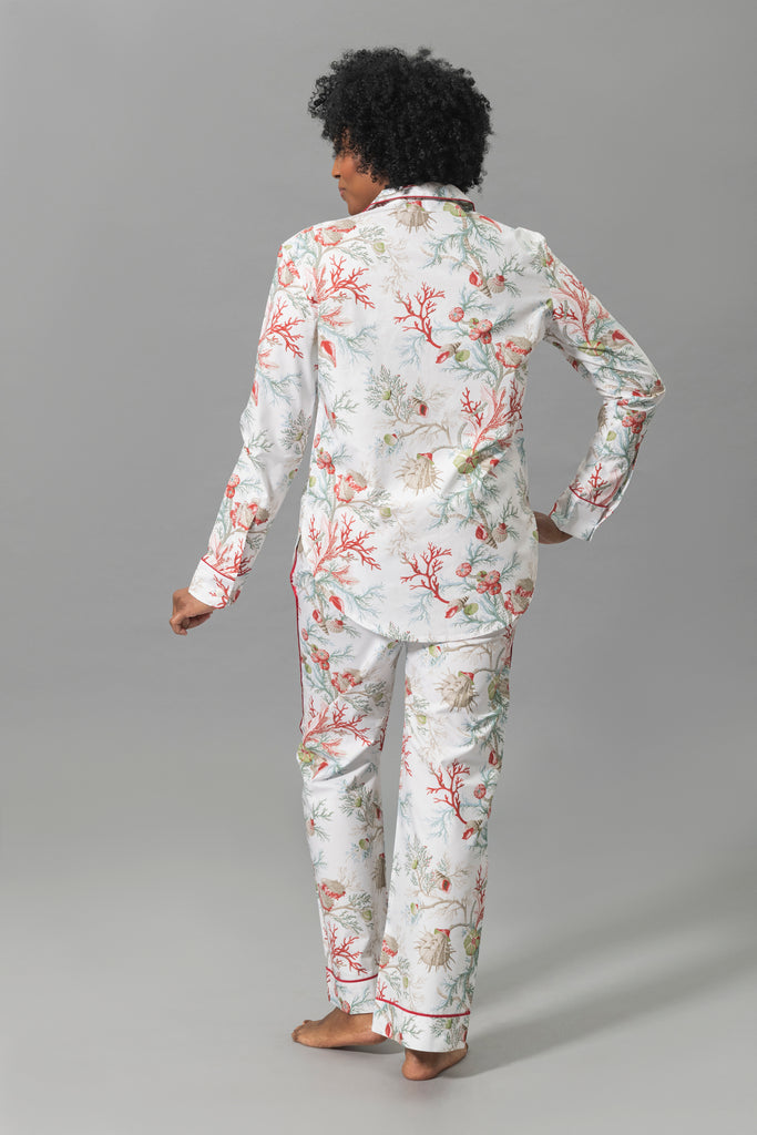 Luca Pajama Set in Del Tesoro Coral