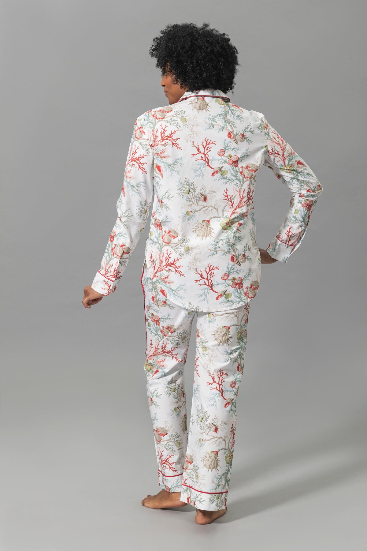Luca Pajama Set in Del Tesoro Coral