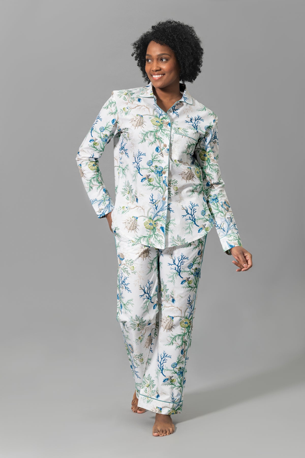 Luca Pajama Set in Del Tesoro Sea