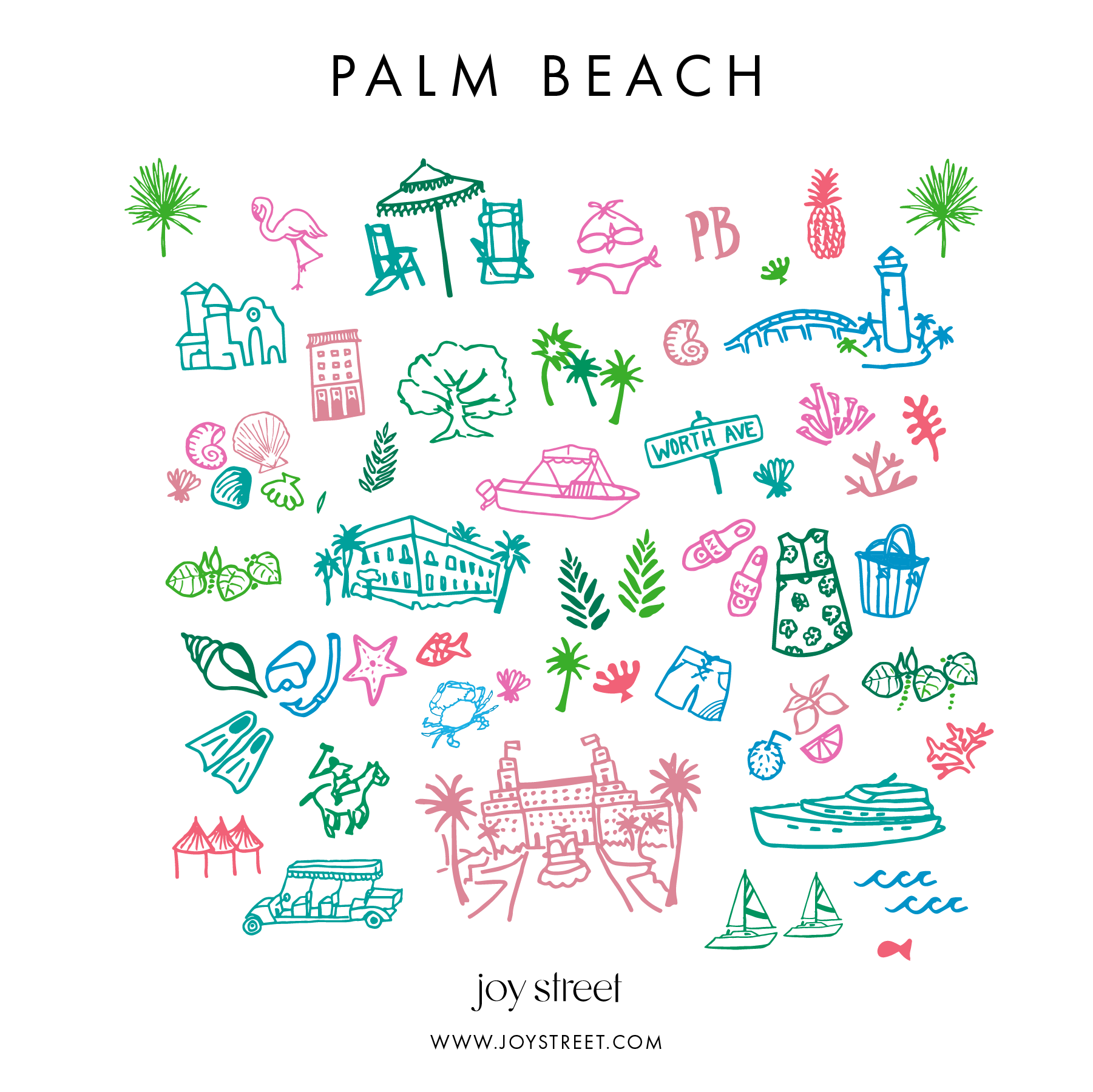 Joy Street Palm Beach Print Card