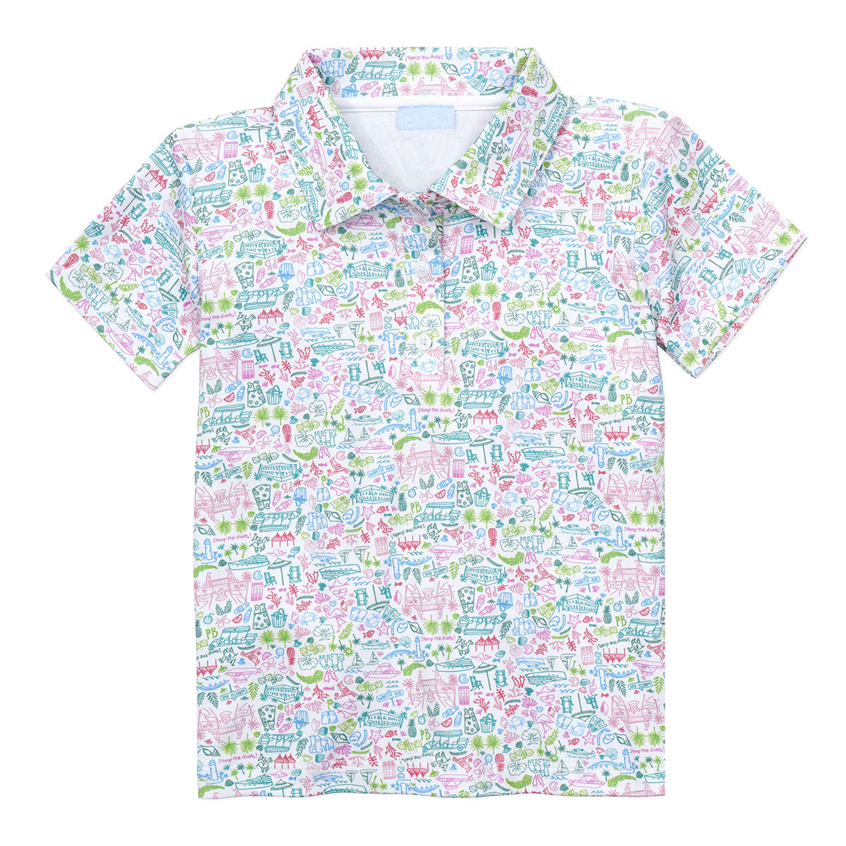 Joy Street Kids Palm Beach print kids polo, multi