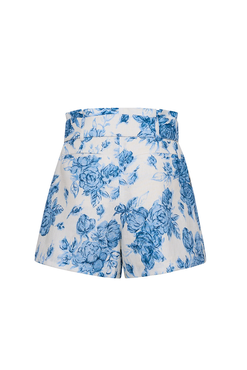 Palmer Short in Tossed Floral Blue