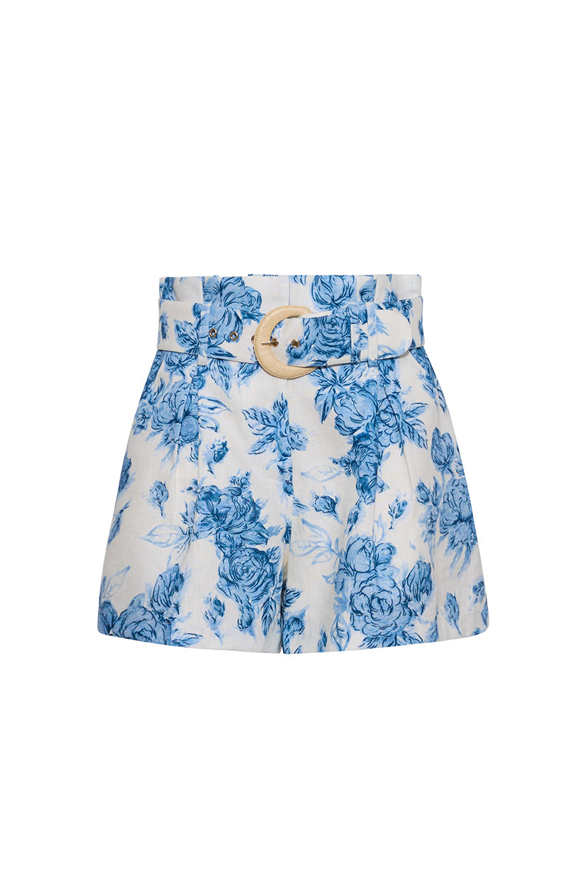 Palmer Short in Tossed Floral Blue