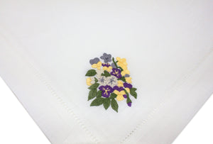 Pansy Dinner Napkins (4) Pansy Chefanie 