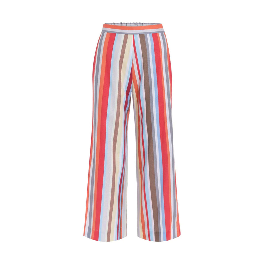 High-Waisted, Wide-Leg Pants in Vibrant Stripe