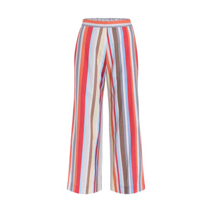 High-Waisted, Wide-Leg Pants in Vibrant Stripe
