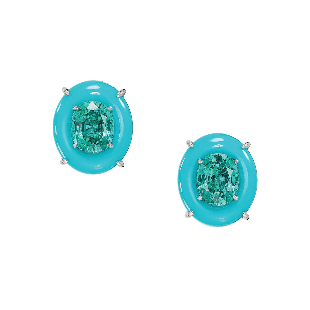 Paraiba Turquoise Pebble Earrings
