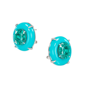 Paraiba Turquoise Pebble Earrings