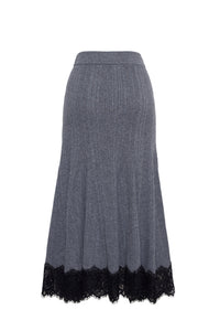 Parisa Lace Skirt in Grey Heather