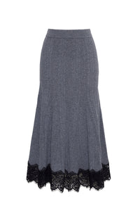 Parisa Lace Skirt in Grey Heather
