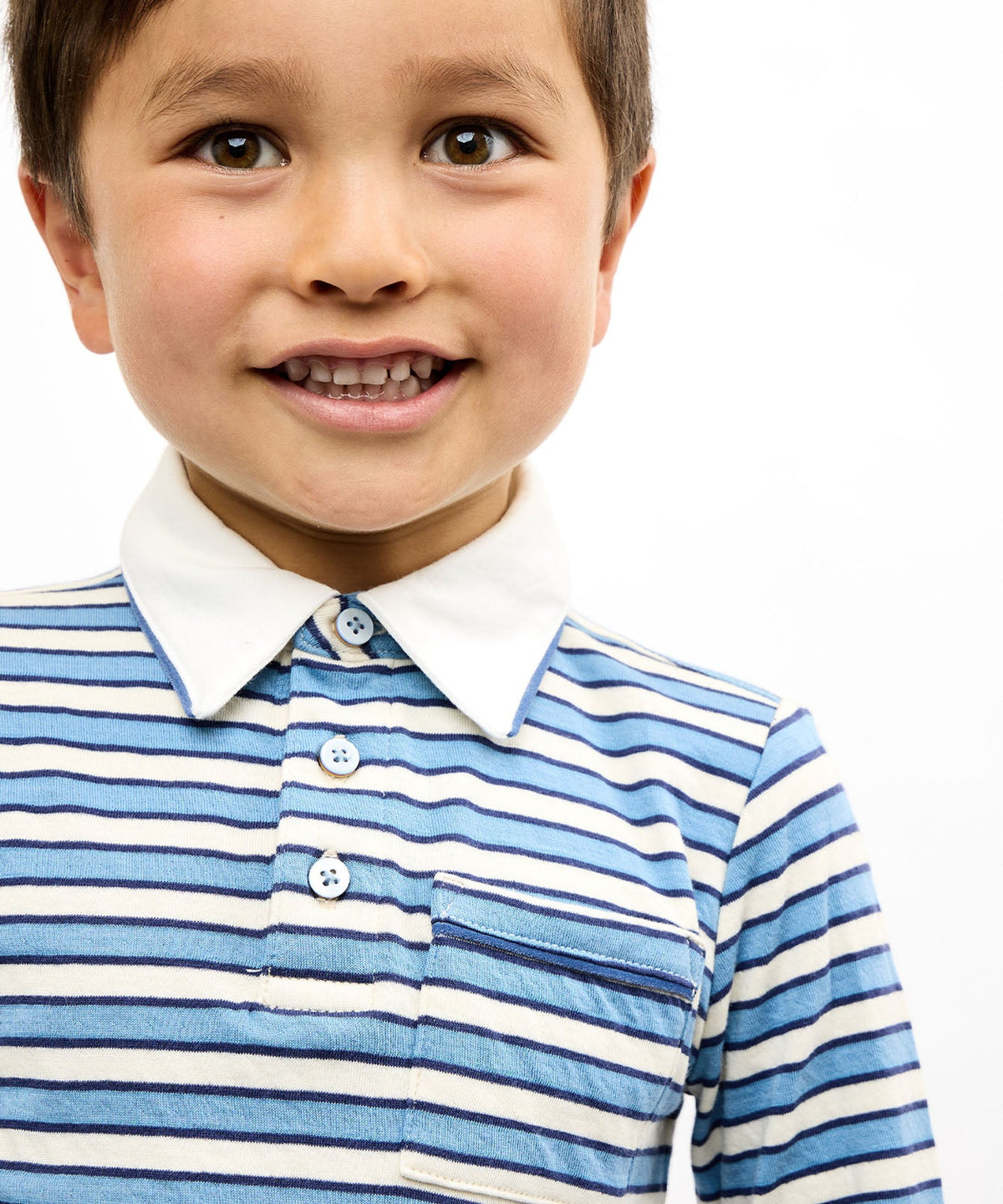 Parker Polo in Blue Rugby Stripe