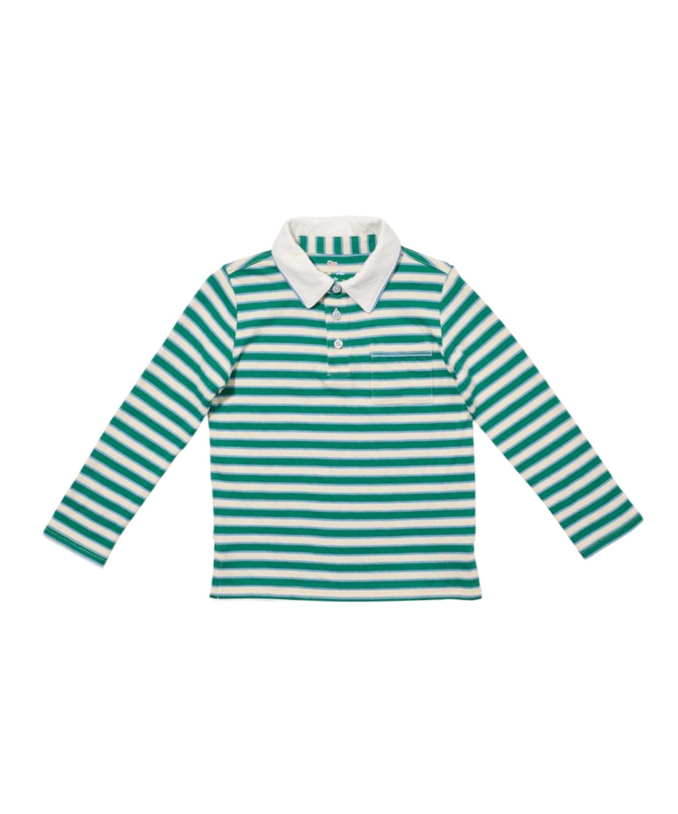 Parker Polo in Foliage Rugby Stripe