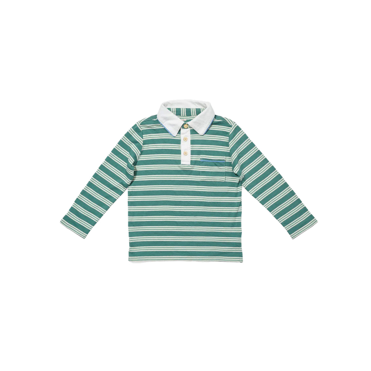 Parker Polo in Pine Twin Stripe