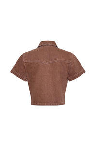 Paro Top in Taupe Denim
