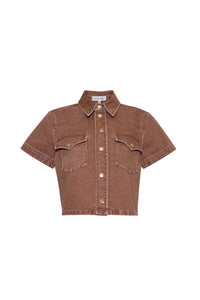 Paro Top in Taupe Denim