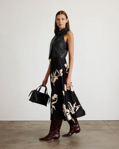 Beth Skirt in Dark Fig & Cream Multi