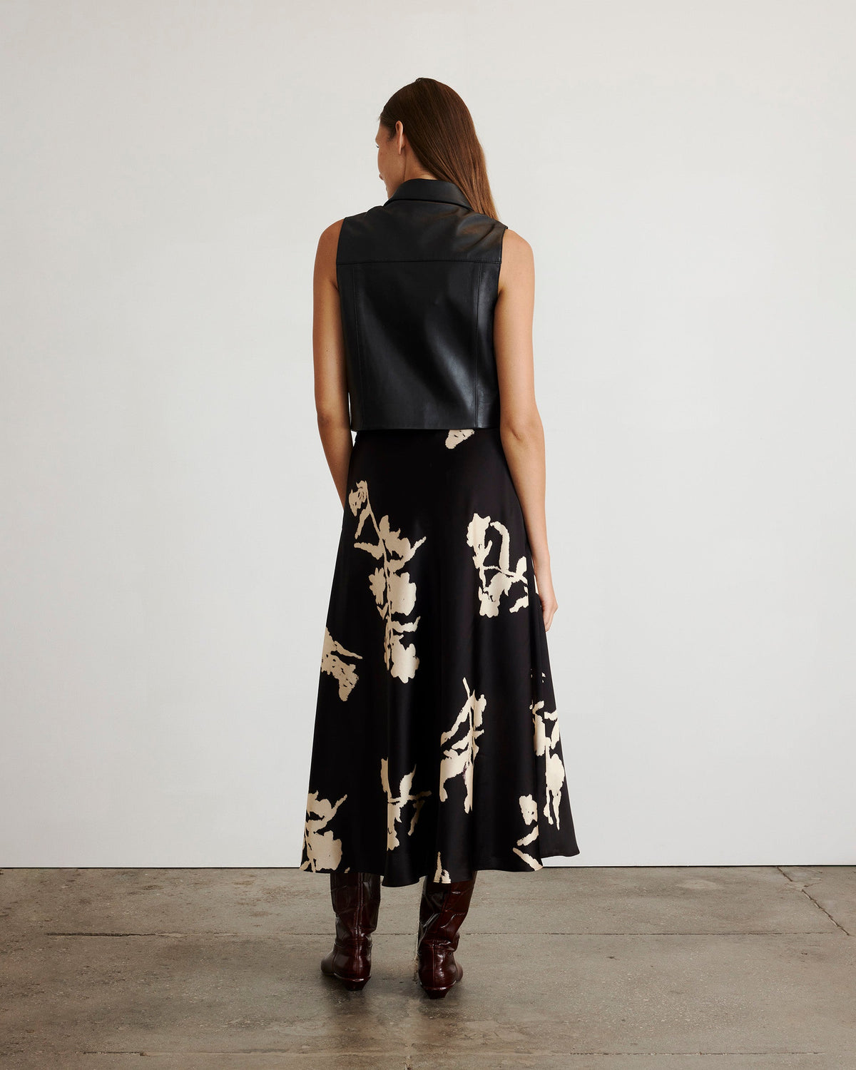 Beth Skirt in Dark Fig & Cream Multi
