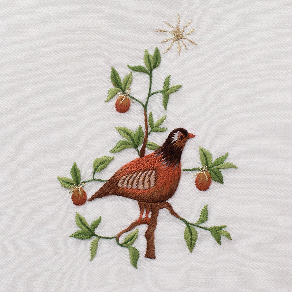 Henry Handwork Partridge Pear Tree Towel - Thumbnail 5