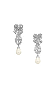 Pearl Dentelle Bow Earrings