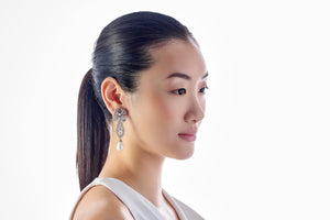 Pearl Dentelle Bow Earrings