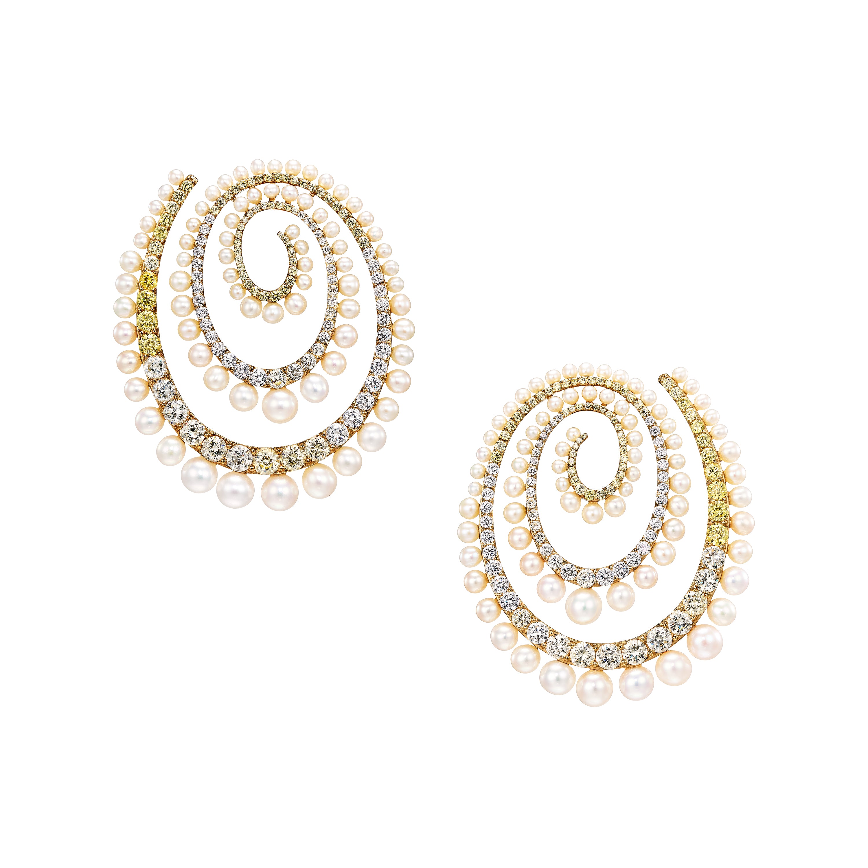 Pearl Vortex Hoop Earrings