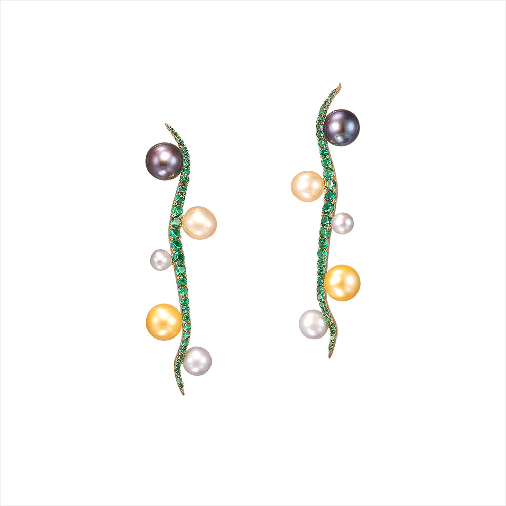 Pearl Blades of Grass Earrings