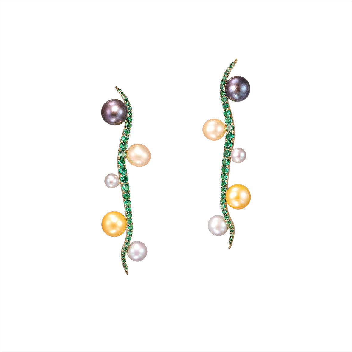 Pearl Blades of Grass Earrings
