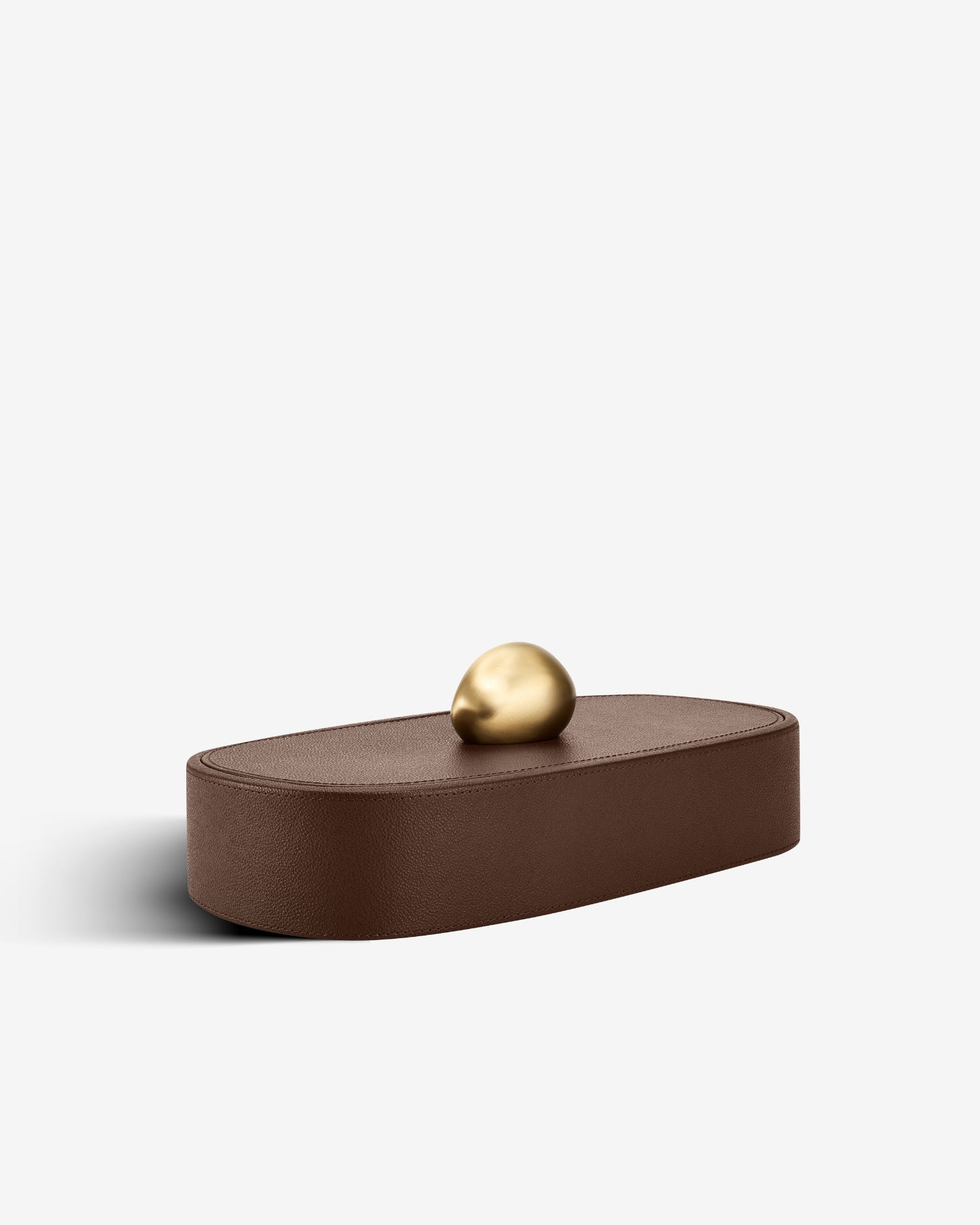 小物・アクセサリー TAMBURINS BROWN Brown Pebble Trinket Box | Decorative Storage Box | ASSOULINE