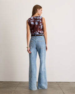Penny Top in Deep Redwood/Shadow Blue