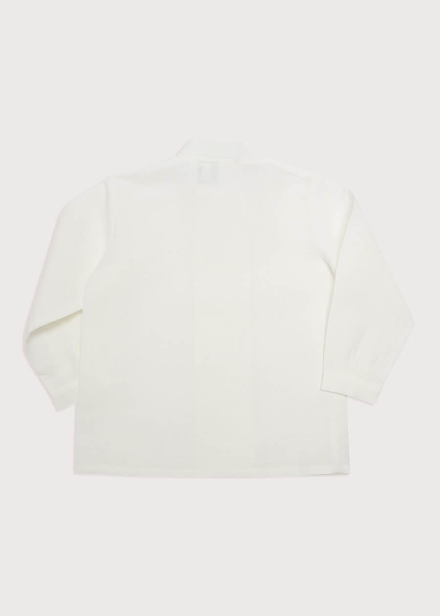 Boy's white double-breasted Mandarin collar shirt (12mths-10yrs) Shirts  from Pepa London