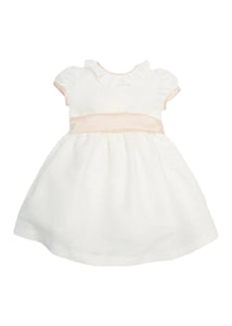 Flower Girl Ivory Dress with Pink Silk Sash (6mths-10yrs) Dresses from Pepa London