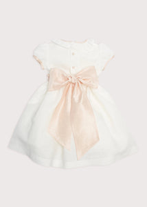 Flower Girl Ivory Dress with Pink Silk Sash (6mths-10yrs) Dresses from Pepa London