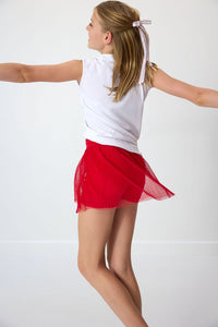Pleated Skort in Red