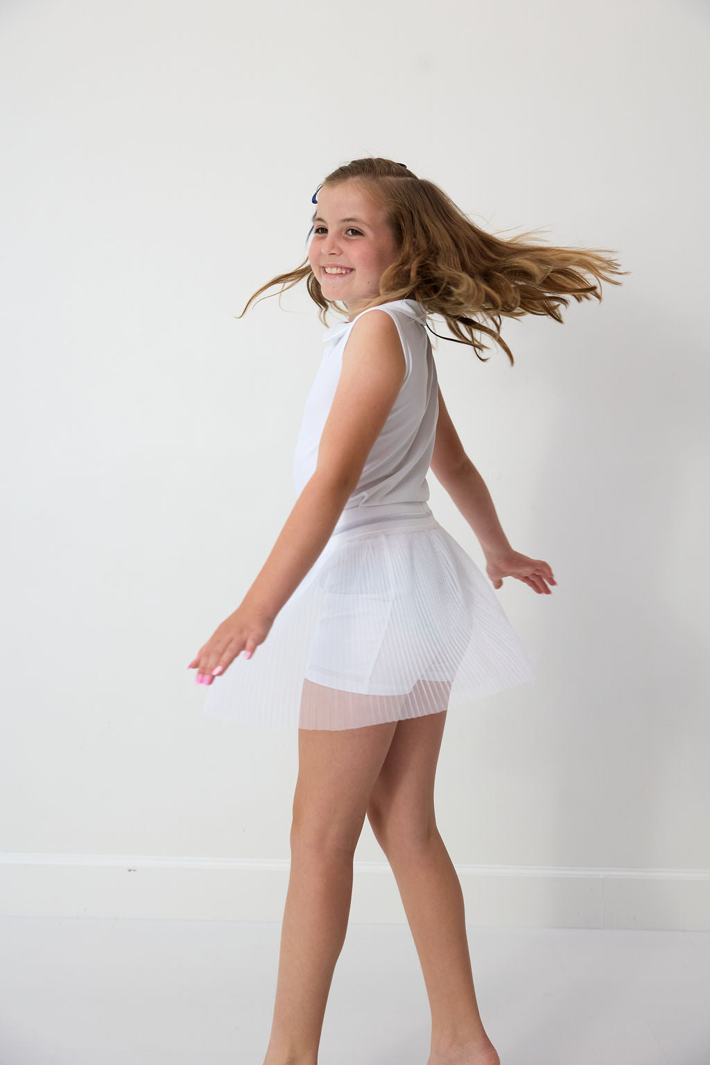 Pleated Skort in White