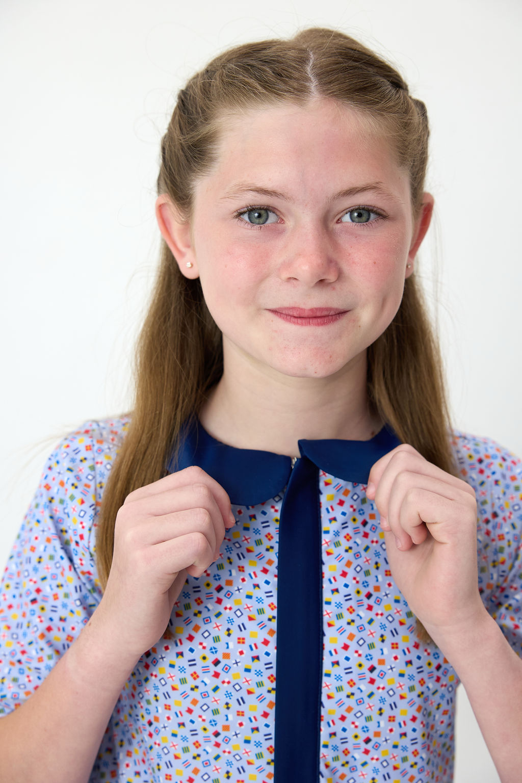 Little Skipper Romper in Floral Seersucker