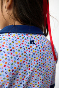 Little Skipper Romper in Floral Seersucker