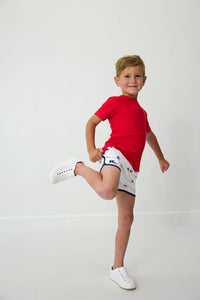 Old Glory Retro Super Shorts with Navy Piping