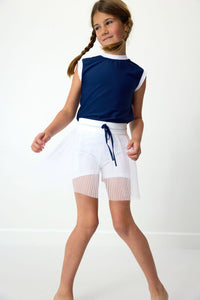 Pleated Skort in White