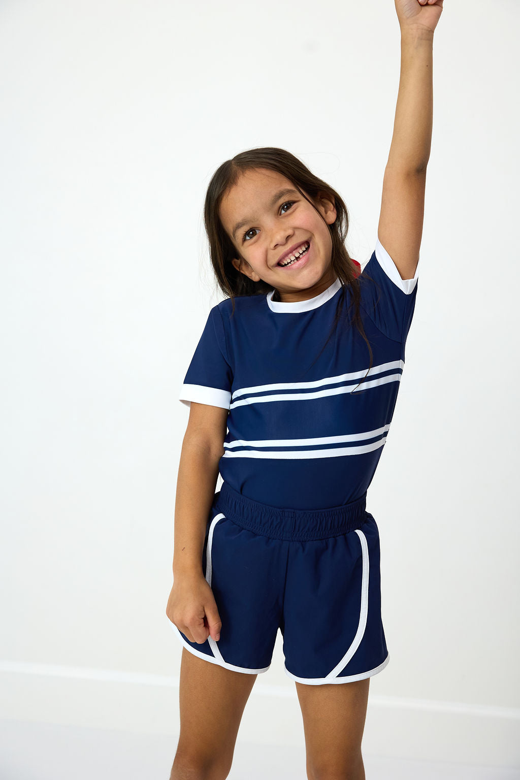 First Mate Tee in Navy & White Stripe