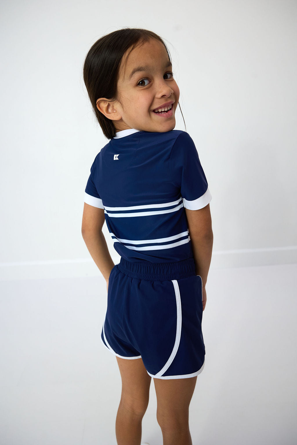 First Mate Tee in Navy & White Stripe
