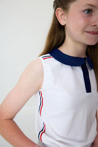 Girly Girl Tank in Liberty White with Ribbon