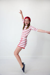 Sail Practice Tee in Red & White Stripe