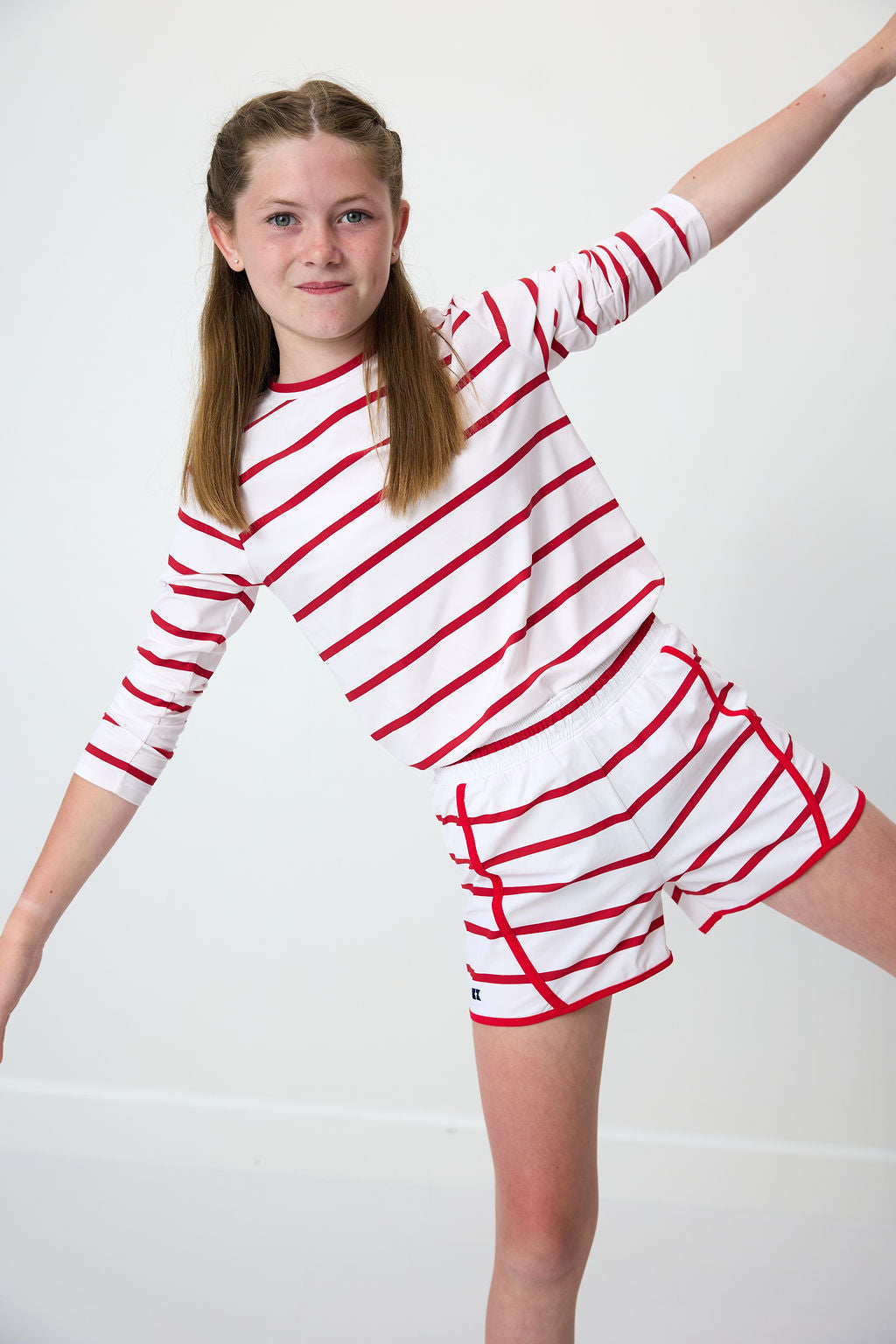 Sail Practice Tee in Red & White Stripe