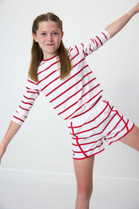 Tennis Super Shorts in Red & White