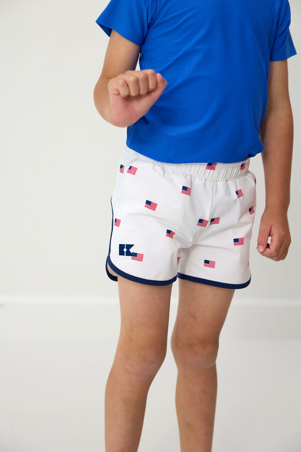 Old Glory Retro Super Shorts with Navy Piping