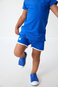 Retro Super Short in Royal Blue with White Piping